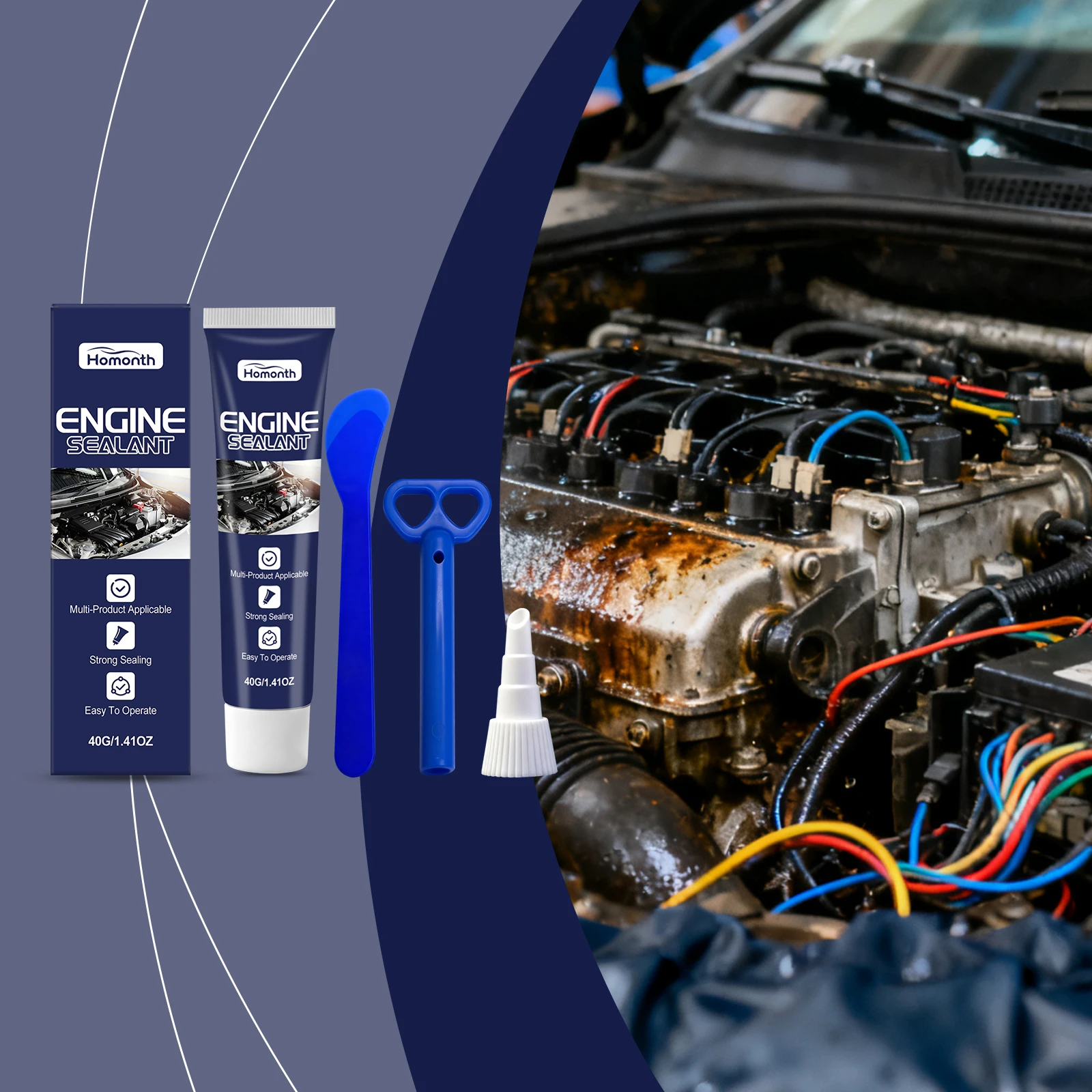 High Performance Engine Sealant for Cars & Motorcycles, Strong Seal, Waterproof, Fast Drying, Safe, Odorless