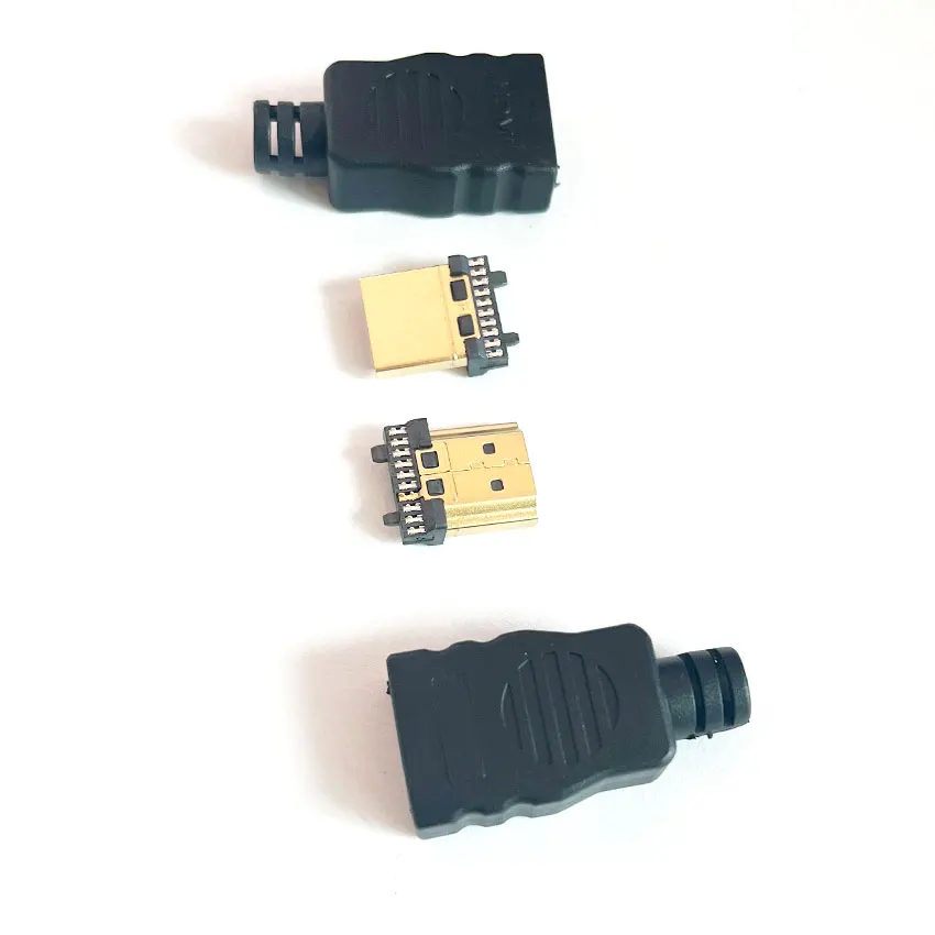 1-2 zestawy pozłacane lutowane męskie złącze terminala HDMI z plastikową obudową zestaw naprawczy złącza HDMI HDMI — zdjęcie 5