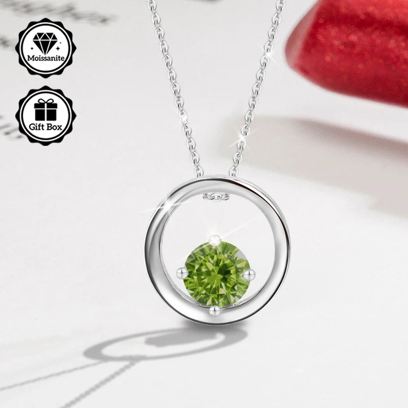 مجوهرات LAMVOICE للنساء، مجوهرات عالية الجودة، قلادة مضادة للحساسية، قلادة مويسانيتي 0.5 قيراط للنساء، هدية عيد الميلاد