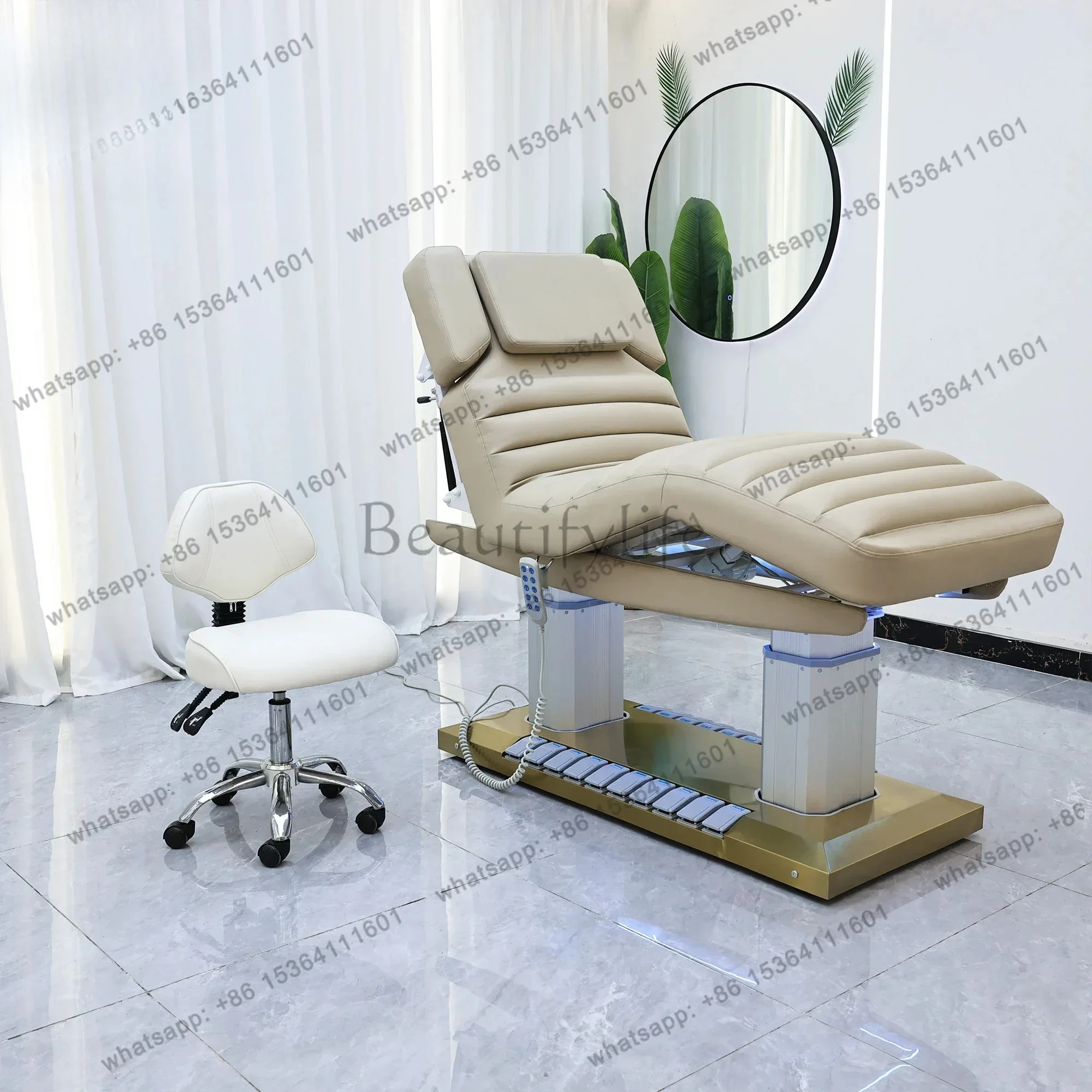 

jj4 Electric Folding Facial SPA Bed Hydrotherapy Massage Table Salon Eyelash Chair Adjustable Beauty Care Shop Furniture
