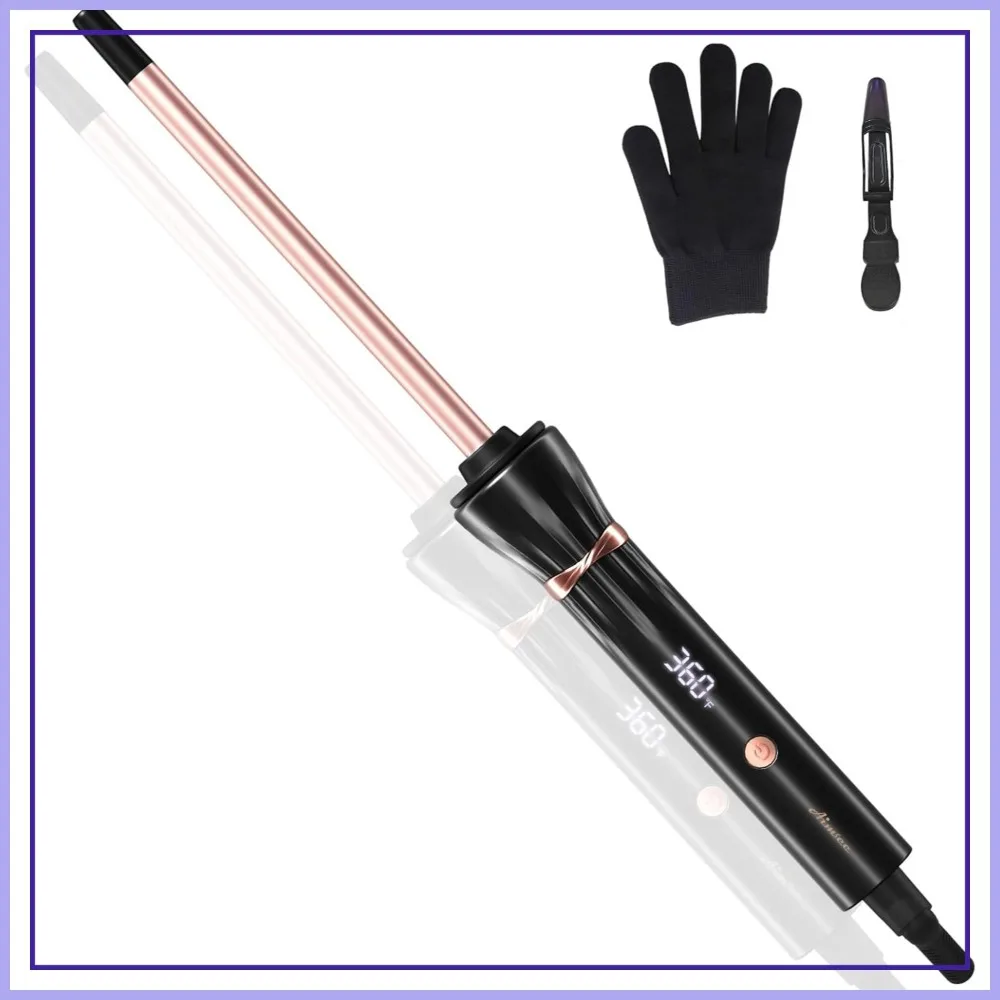 

9mm Mini Curling Iron with LCD Display, Fast Heat & Anti-Scald for All Hair Lengths