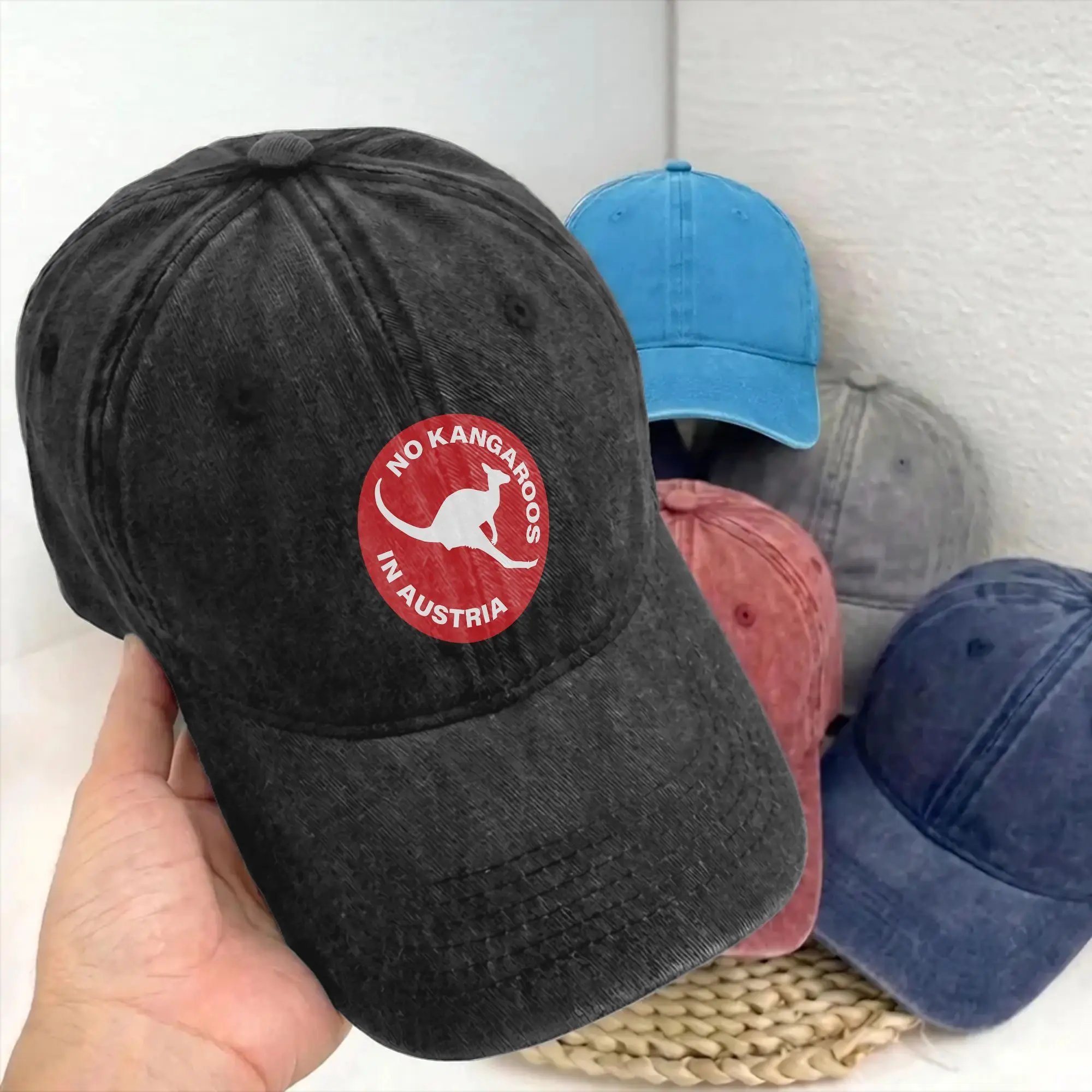 No Kangaroos in Austria Funny Unstructured Baseball Cap Soft Gift Distressed Denim Australia Snapback Hat Outdoor Adjustable Hat