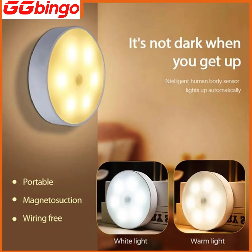 

Motion Sensor Light Led USB NightLights Rechargeable Lamp for Bedroom Staircase Hallway Wardrobe Cupboard Lighting