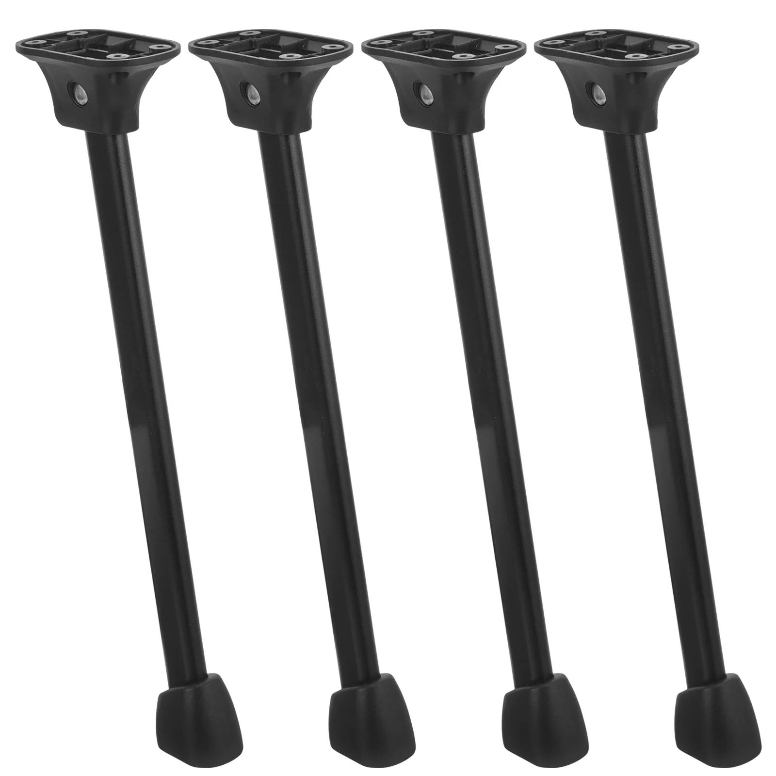 4 Pcs Furniture Legs Folding Table Metal for No Punching 2900X300X250CM Foldable Black Travel