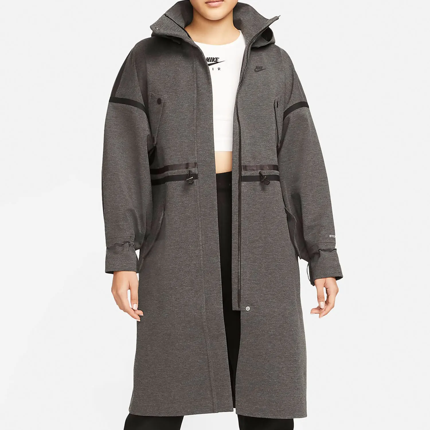 Giacca sportiva lunga con cappuccio da donna Nike Tech Pack originale DM6167-032