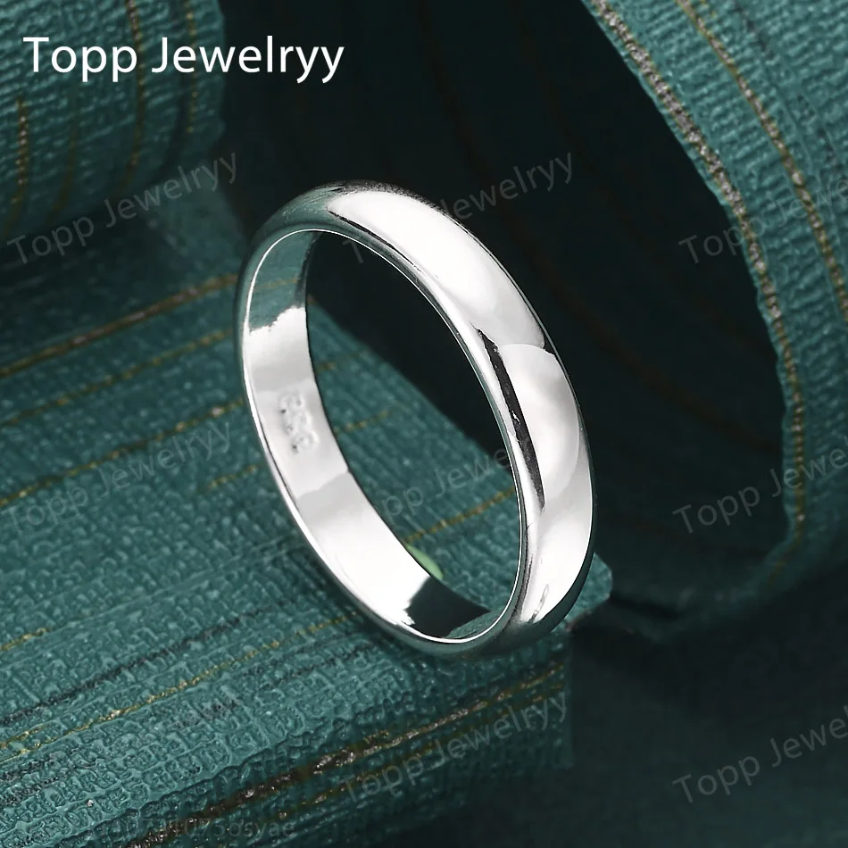 Charm 925 Sterling Silver 7-10# Simple Round Ring Women's Fashion Engagement Party Jewelry Accessories