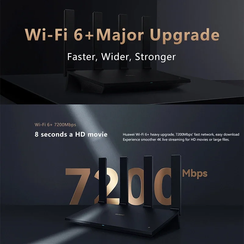 New 5G Huawei WiFi AX6 WiFi Router Dual band Wi-Fi 6+ 7200Mbps 4k QAM 8 channel signal Wireless Router 2.4G 5G Mesh Harmoney OS