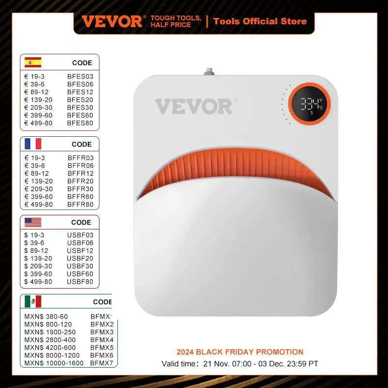 

VEVOR Heat Press Machine 7x6 inches Portable Shirt Printing Multifunctional Sublimation Transfer Heat Press Machine Coated