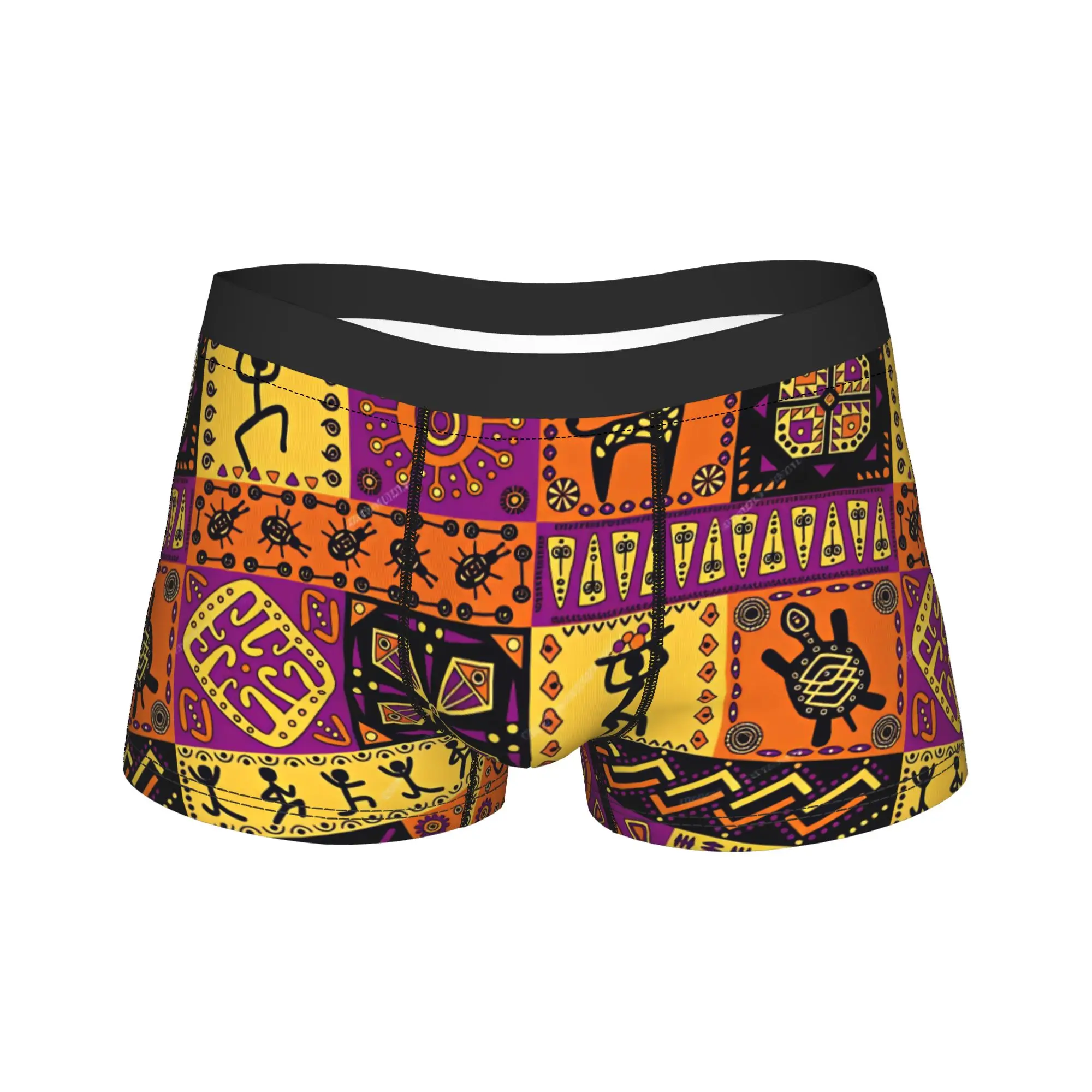 African Ethnic Geometric Underwear  Male Boxer Brief Breathable Boxer Shorts Hot Sale Pattern Plus Size Panties