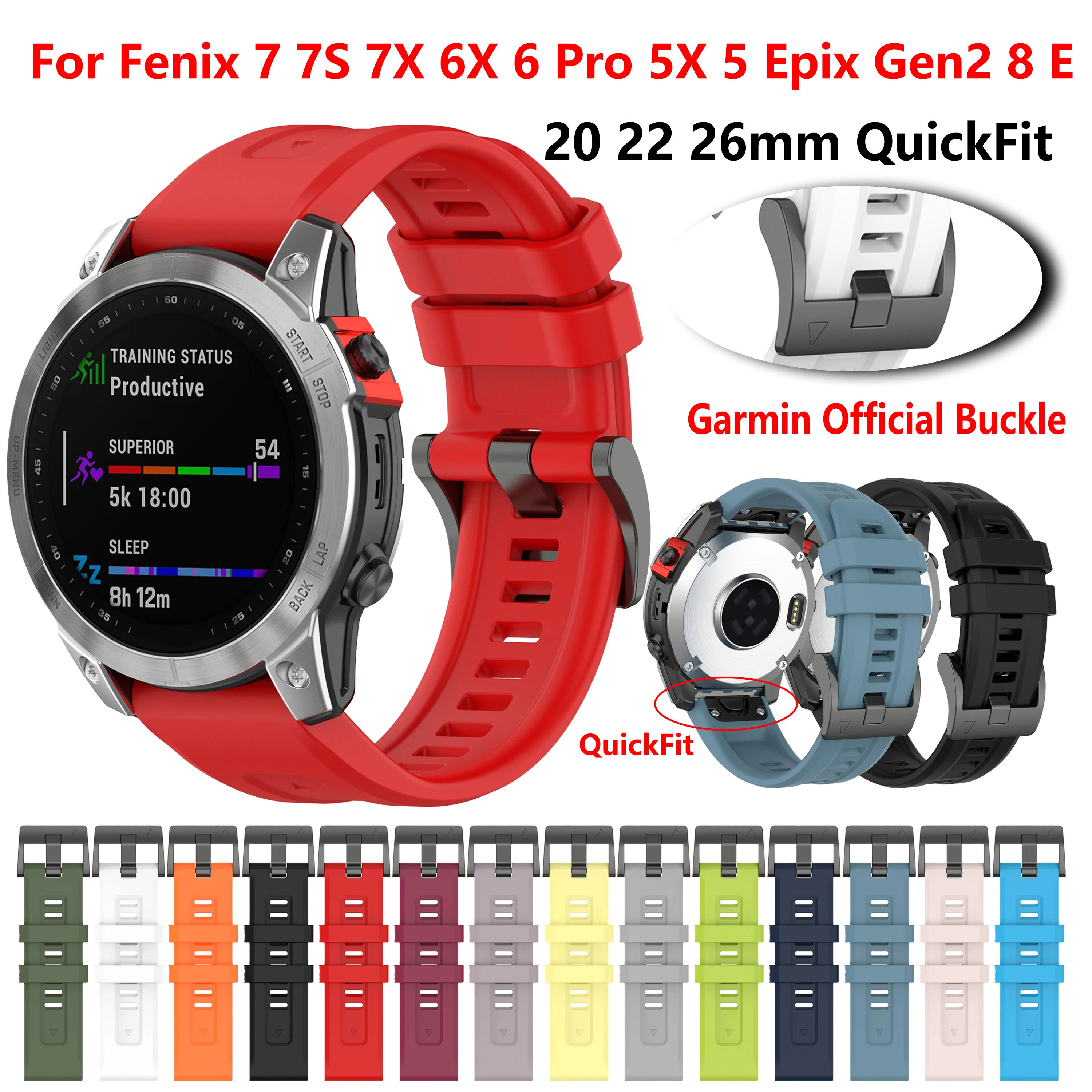 ل Garmin Fenix 7 7S 7X Pro سيليكون حزام ل Garmin Epix Gen2 Fenix 8 43 مللي متر 47 مللي متر 51 مللي متر النسب Mk3 إندورو 3 2 965 955 معصمه #1
