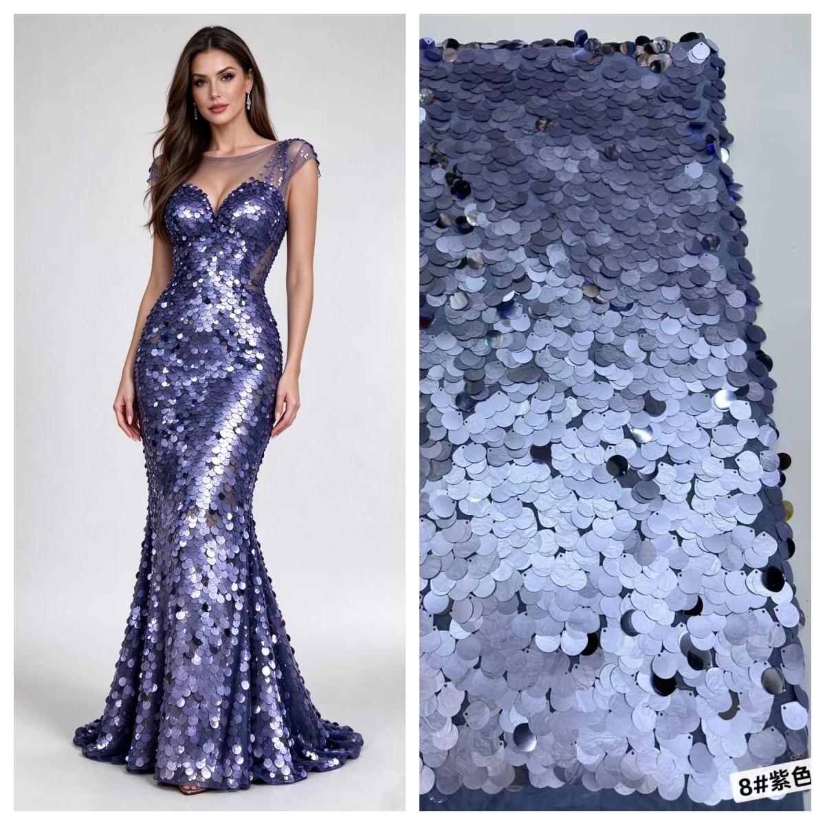 Wholesale Fashion Tulle Sequins Lace Fabric, 5 Yards High Quality African Lace Fabric For Women Evening Party Dress Sewing