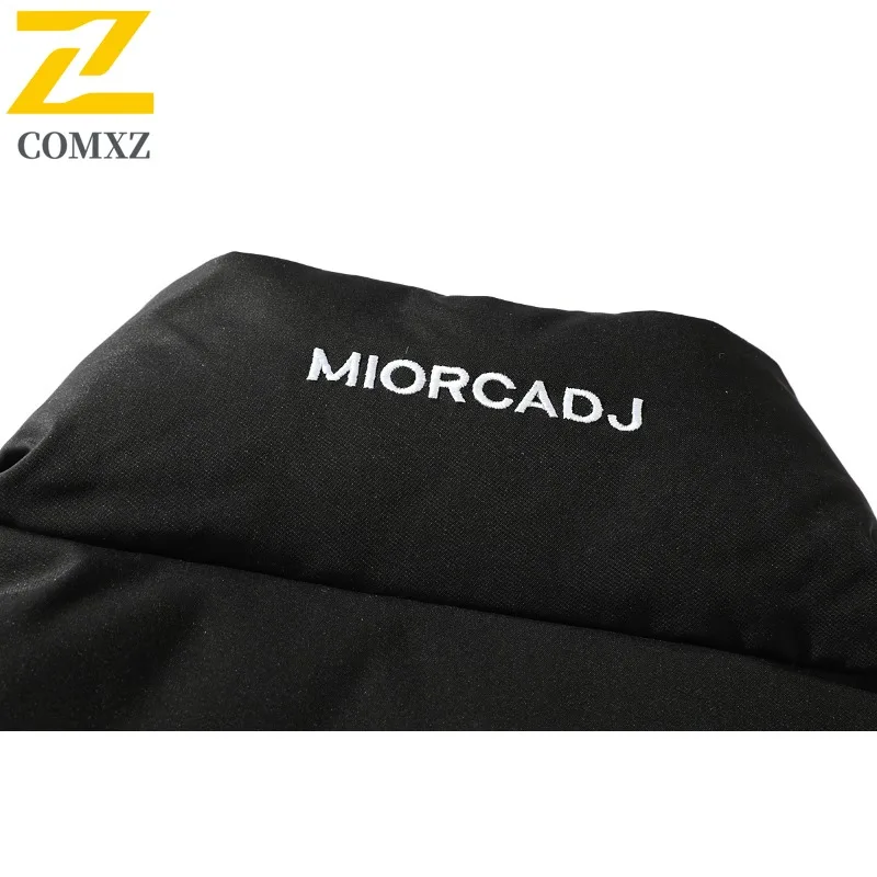 COMXZ Men Down Jacket Stand Collar 90 Percent White Duck Down Warm Parka Premium Travel Print Design Lightweight Winter Coat