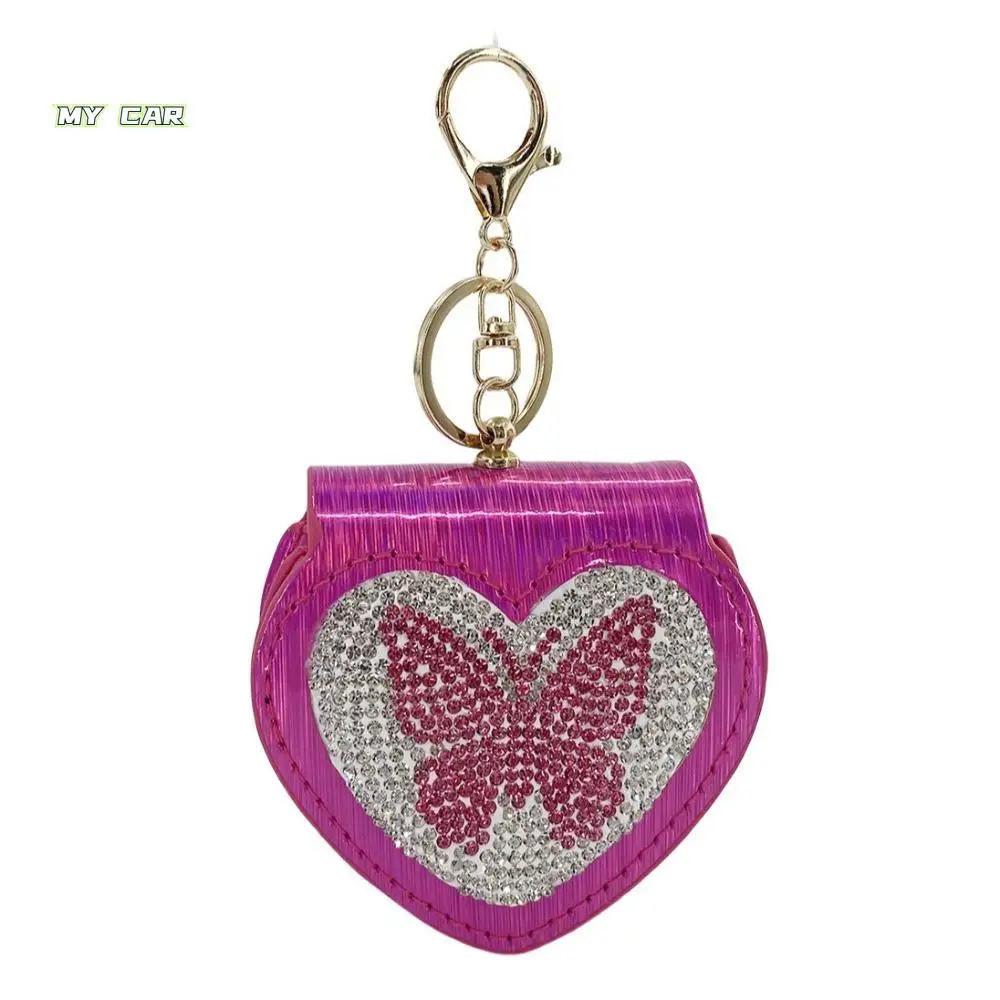 

Lipstick Bag Mini Luxury Headphone Bag Key Ring Coin Purse Love Butterfly Coin Bag Leather Pendant Handbag Keychain Women/Lady