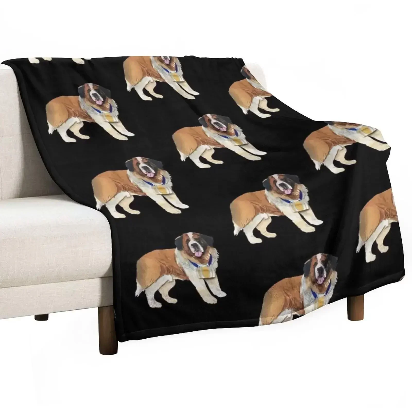 

The Saint Bernard Throw Blanket Luxurious Soft Fuzzy Blanket for Sofa Bed