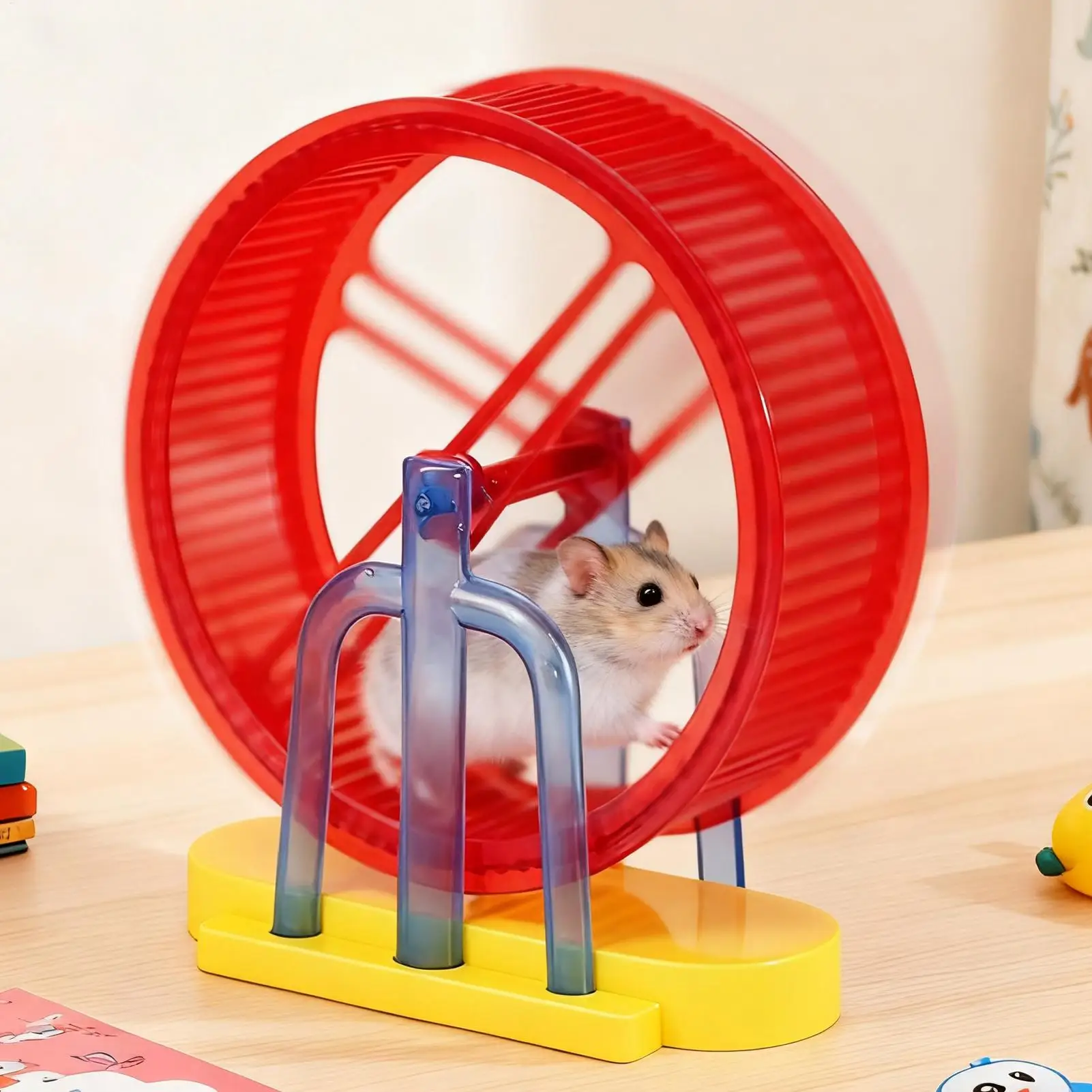 Elektronische huisdieren Elektronisch dierenspeelgoed Hamster Interactieve simulatie Pluche konijntjesmodel met standaard Oefenwielspel voor hond