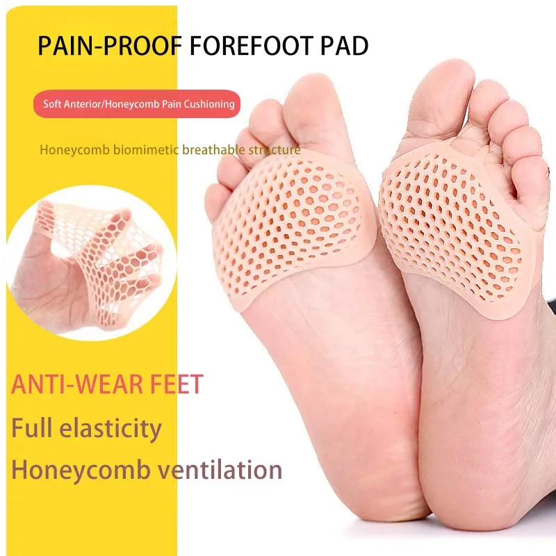 2pcs Silicone Metatarsal Pads Toe Separator Pain Relief Foot Pads Orthotics Foot Massage Insoles Forefoot Socks Foot Care Tool