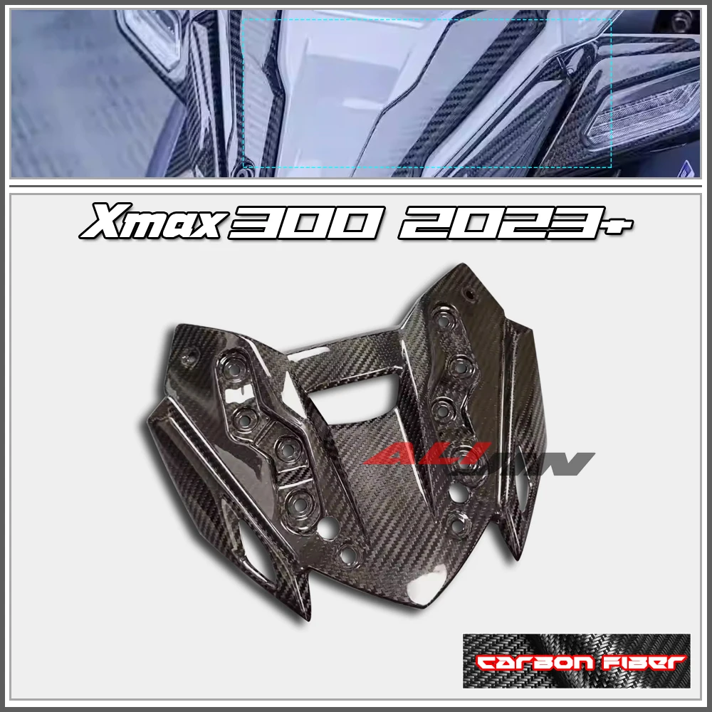 100% Real Carbon Fiber for YAMAHA Xmax 300 Xmax300 2023+ 2024 Motorcycle Front Upper Fairing Windshield Inner Instrument Cover