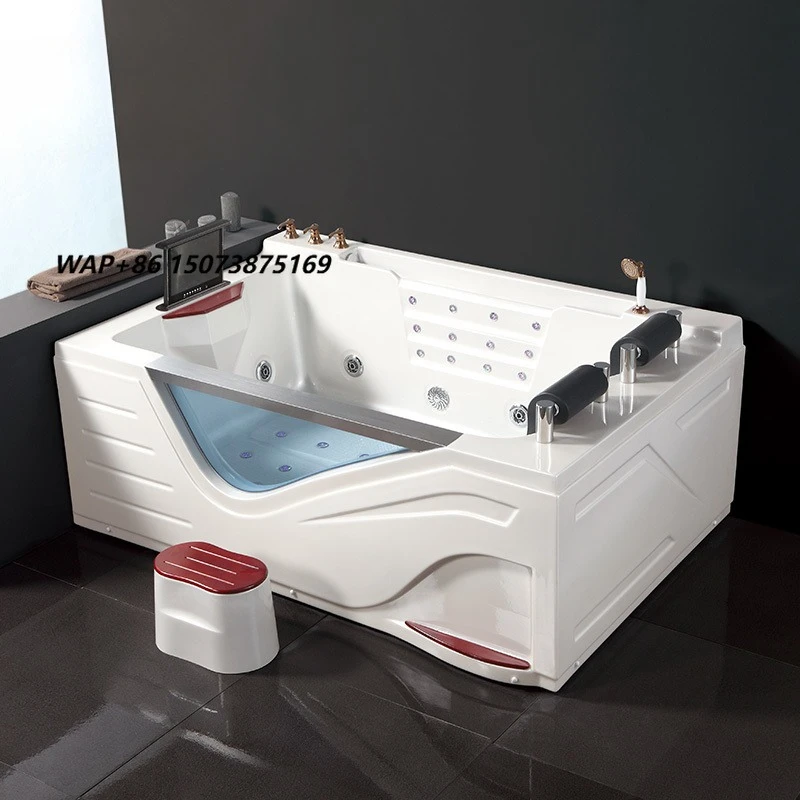 Hot Sale Jacuzzier Spa Corner Bathtub Low Prices Modern Soaking Tub Hot Tub Glass Whirlpool Sizes Hydro Massage Glass Bathtub