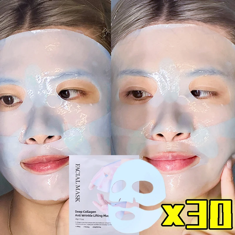 Absorbable Bio Collagen Face Mask Shrink Pores Deep Hydrating Overnight Mask Moisturizing Refreshing Brightening Face Skin Cares
