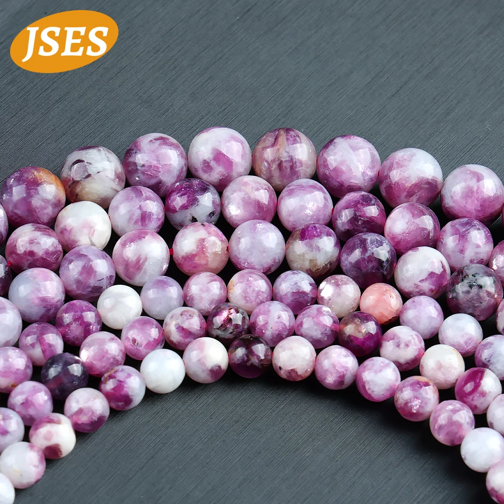 

AA Natural Violet Lepidolite Spacer Stone Loose Beads for Jewelry Making Bracelet Necklace Handmade DIY Accessories 4/6/8/10mm