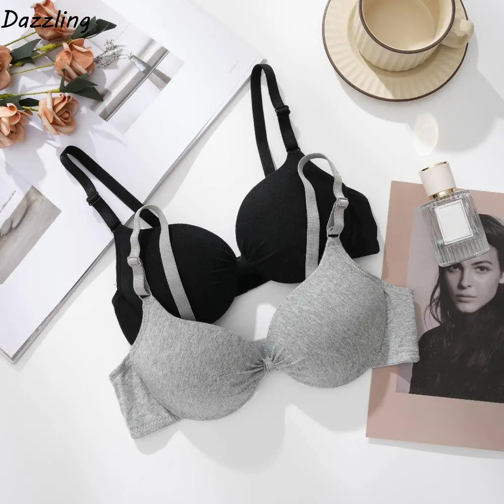 

Cotton Wireless Deep V Bra Close-fitting Shockproof Brassiere for Women Lingerie Anti-sagging Push Up Underwear Daily
