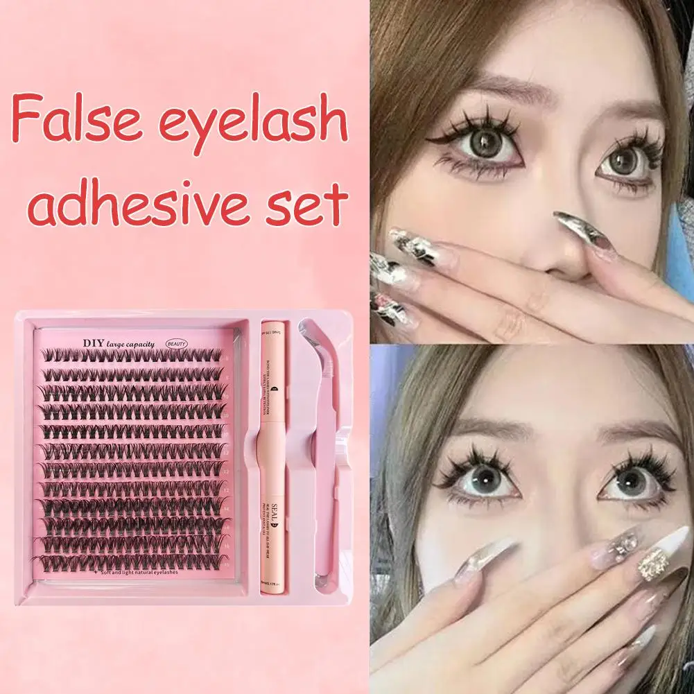 Diy clusters lash kit conjunto completo 8-16mm mix selo pinças chicote para auto aplicação maquiagem extensões de cílios individuais