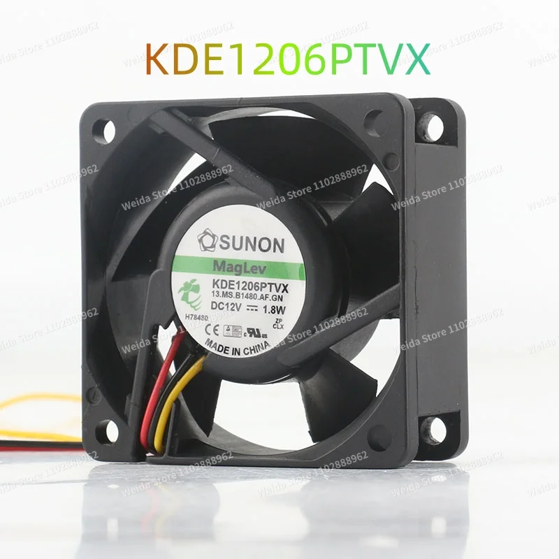 

Sunon DC12V 1.8W Magnetic Bearing Quiet Frequency Converter KDE1206PTVX(AF) Cooling Fan 6025 60X60X25MM 6CM