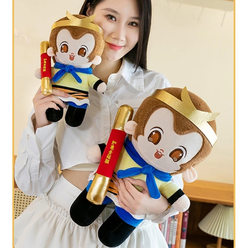 Sun Monkey Plush Dolls for Adult Child Nondeform Plush Stuffed Toy Mythical Monkey Collectible Plush Character Dolls