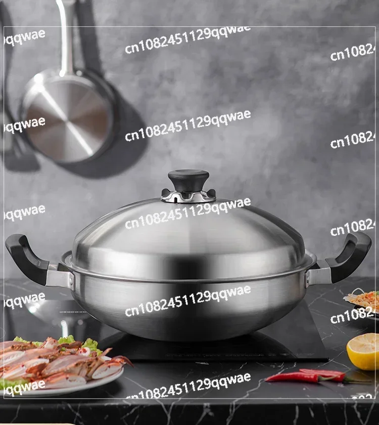 New Titanium Stainless Steel Grade Emperor Pot Non Anli Frying Pot 316L Stainless Steel Waterless Hot Pot