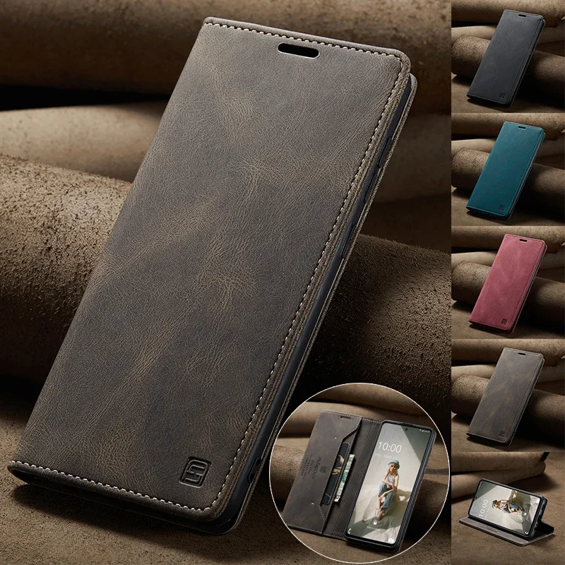 Luxury Magnetic Flip Leather Wallet Case For Samsung Galaxy S23 S22 Utlra S20 Fe S10 S9 S8 Plus Note 10 20 A14 A24