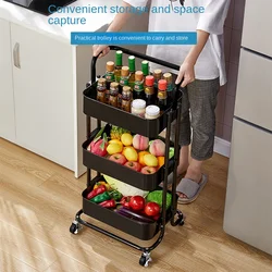 Household storage rack, kitchen storage, movable multi-layer storage and organizing rack, kitchen storage, organizing and organi