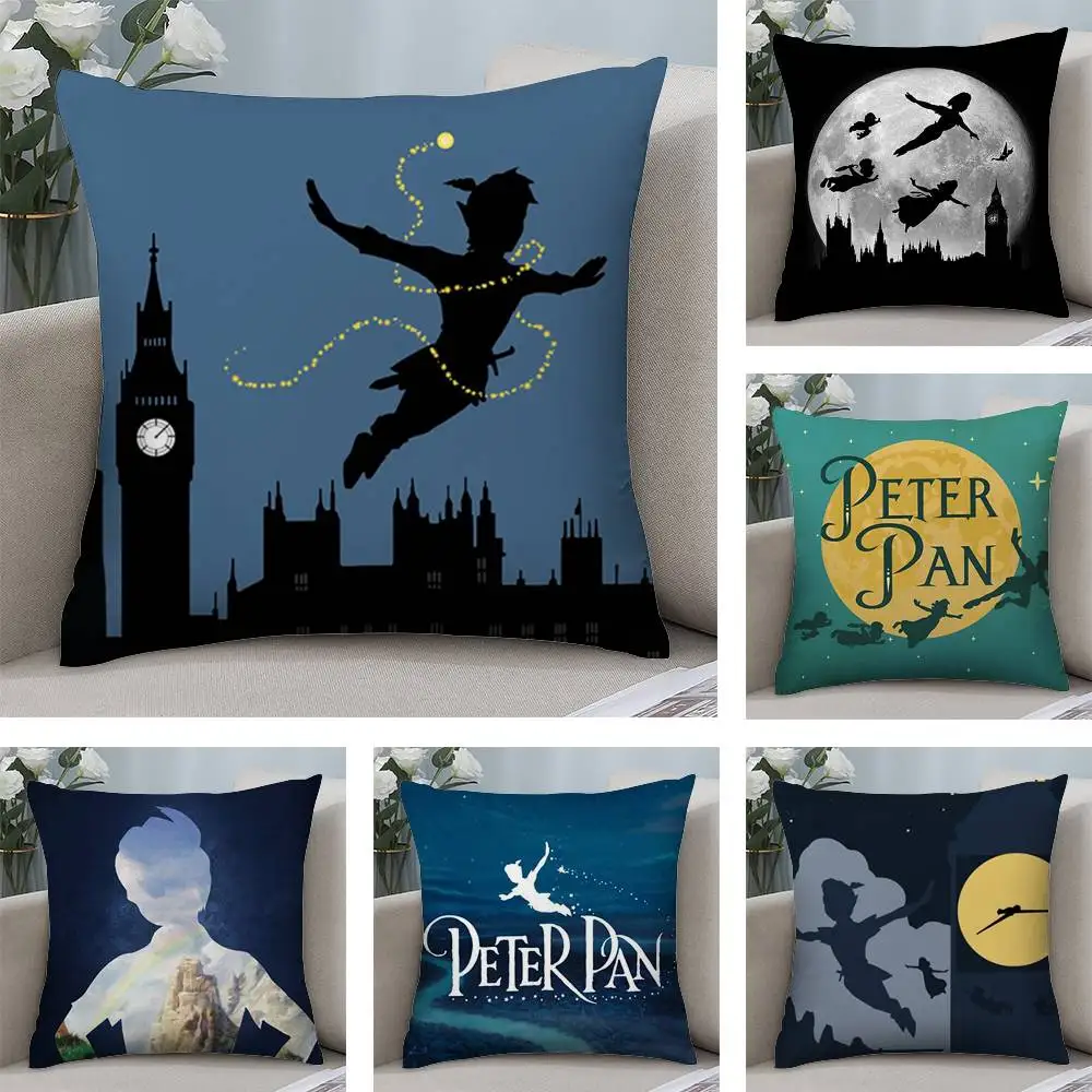 P-Peter Pan Funny Pillow Case Plush Fabric Soft Double Sided Print Home Sofa High Quality Cushion Cover Throw