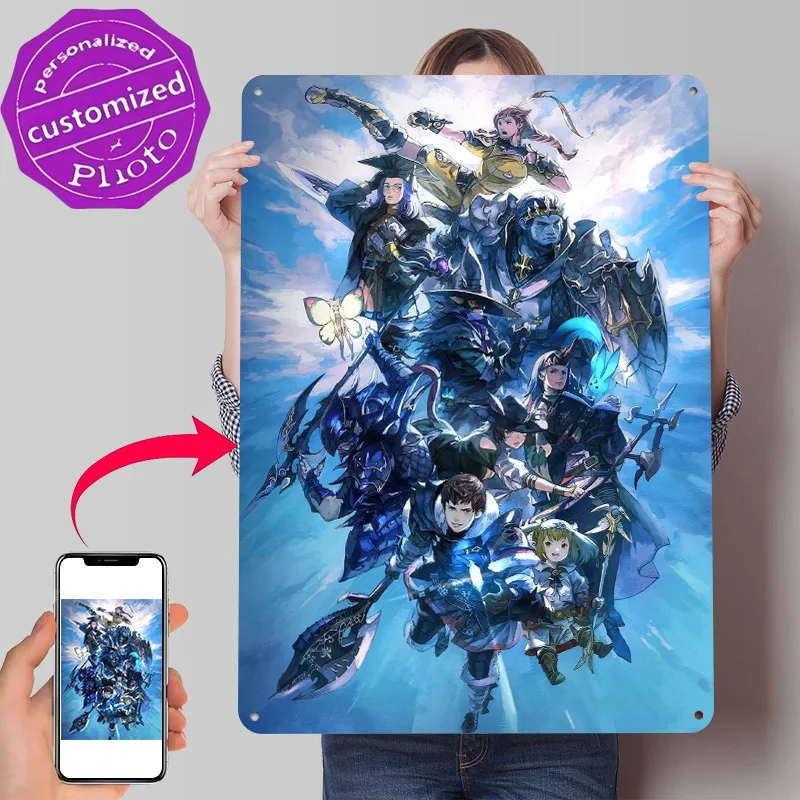 Fantasy Characters in a Group Pose Poster Retro 3D Printed Metal Signs Customized Wall Hanging Gift for Home Decor Living Room