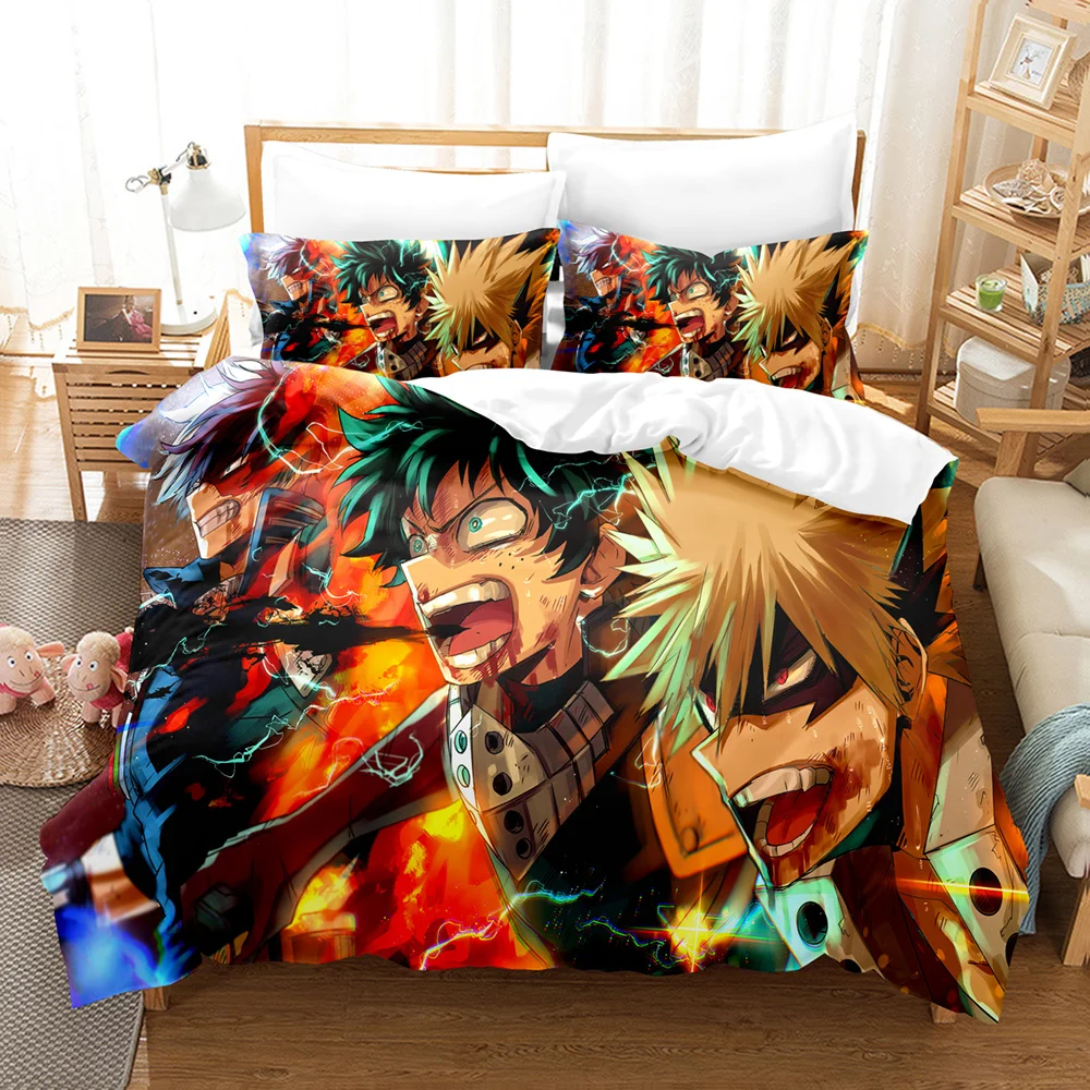 

Anime My Hero Academia 3D Printed Bedding Set Cartoon Duvet Cover Pillowcases Comforter Bedding Set Bedclothes Home Textiles