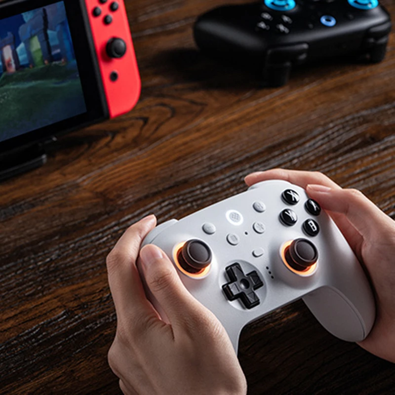 8BitDo Ultimate 2 وحدة تحكم بلوتوث لاسلكية للألعاب مع محول قاعدة شحن للكمبيوتر الشخصي Windows 10 Gamepad للتبديل 3.0