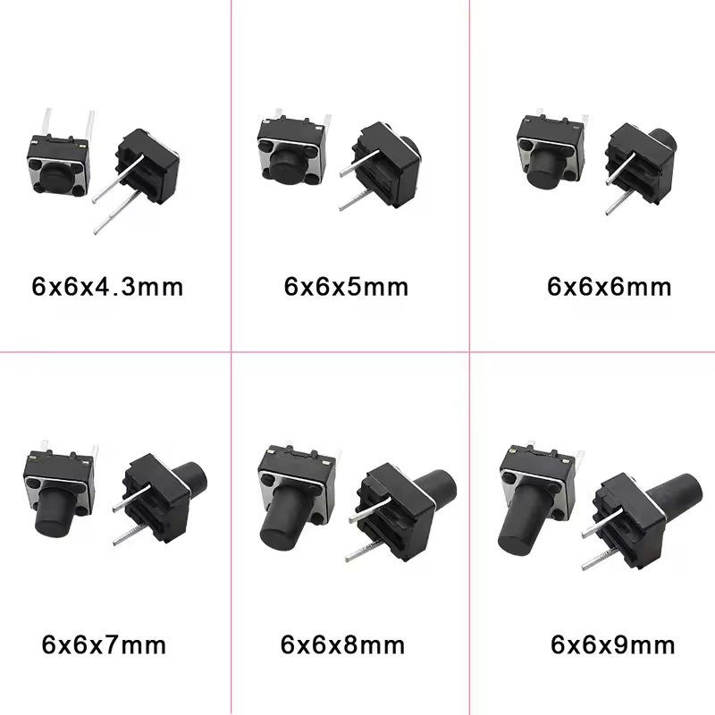 20/50/100Pcs Micro Tactile Switch Momentary Tact DIP Switch 2Pin 6 x 6mm Micro Touch Push Button Switch High 5mm 6mm 7mm 8mm 9mm - Image 5