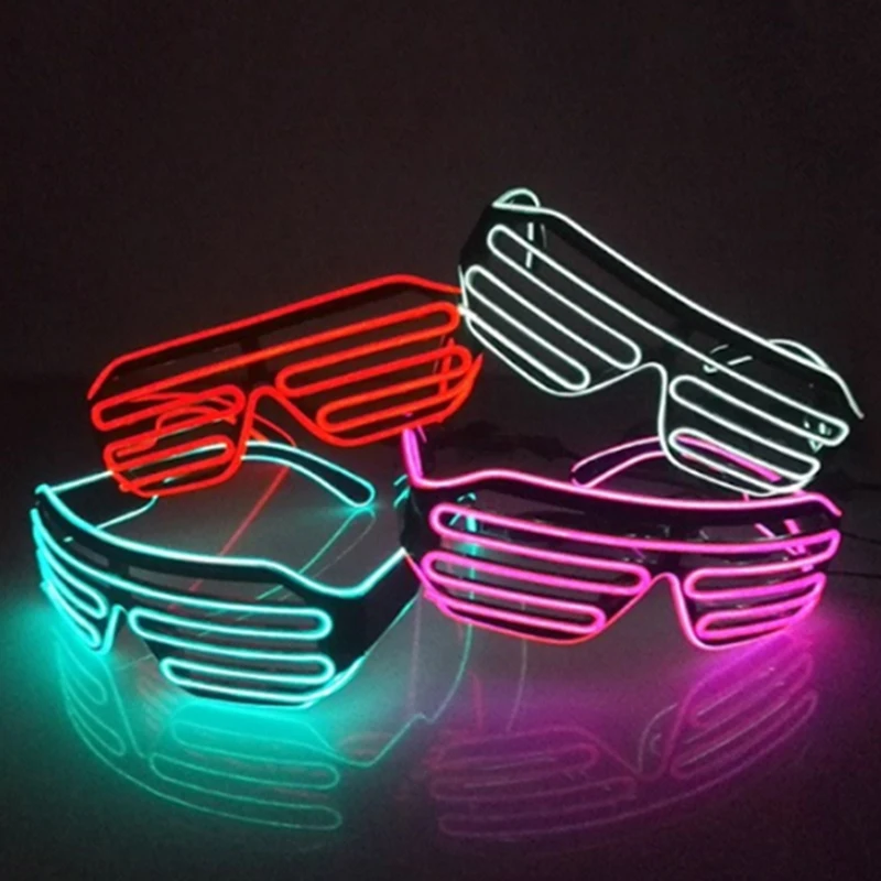 Wireless Led Light Window-blinds Glasses Concert Masquerade Beach Seaside NightClub Bar Props Popular Cool EL Shutter Glasses