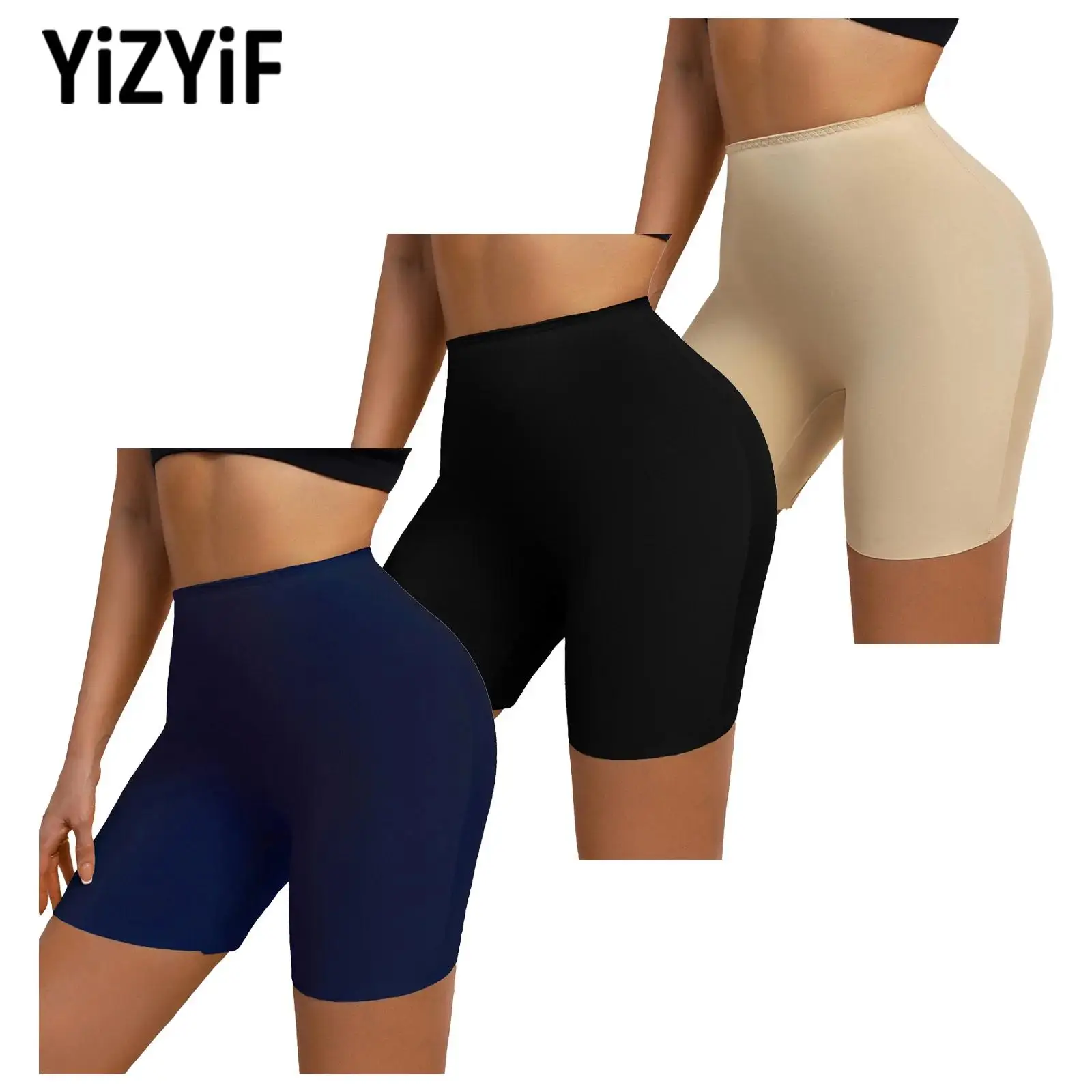 

High Waist Seamless Boyshorts for Women Tummy Control Stretch Body Shaper Shorts Fitness for Sports Yoga Workout Running