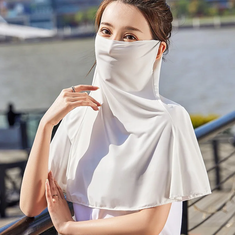 Women UV Protection Neck Scarf Ice Silk Face Mask Cover Outdoor Neck Wrap Cover Sports Cycling Sun Proof Sunscreen Face Scarf