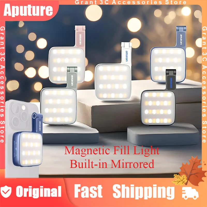 

Aputure Amaran Go Portable MagSafe Phone LED Fill Light Custom 2700K-6500K with Mirror for Smartphone Vlog Selfie Photography