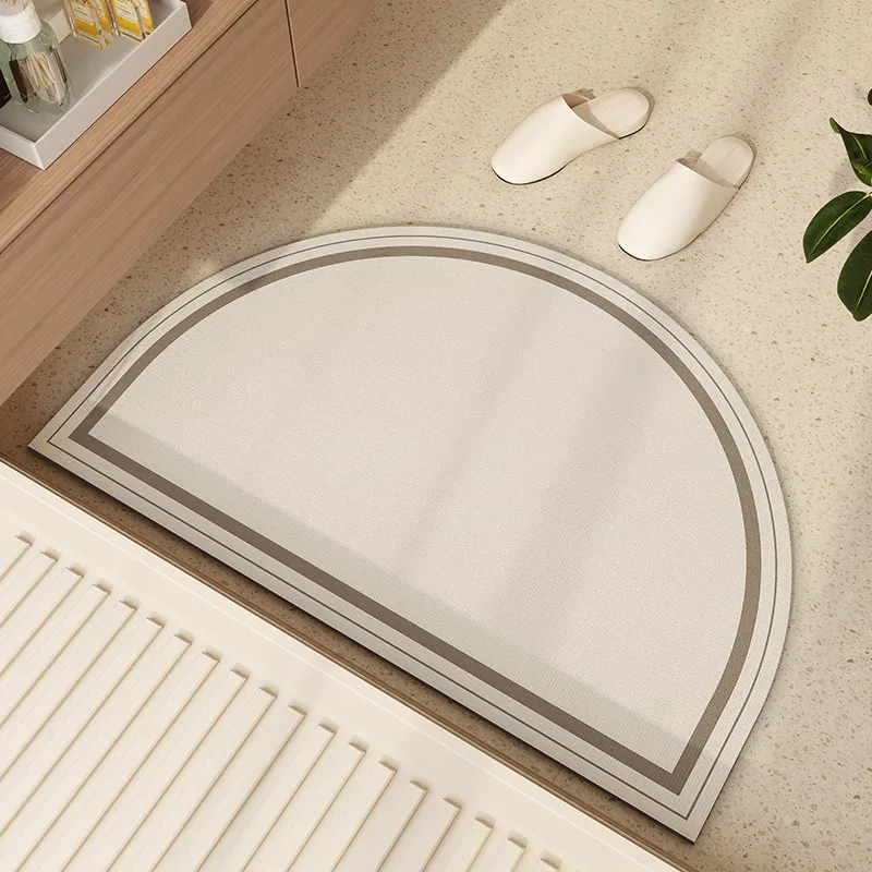VIKAMA Minimalistische Kieselgur-Bodenmatte, rutschfeste Badezimmer-Fußmatte, wasserabsorbierender, schnell trocknender Küchenteppich, Heimdekoration