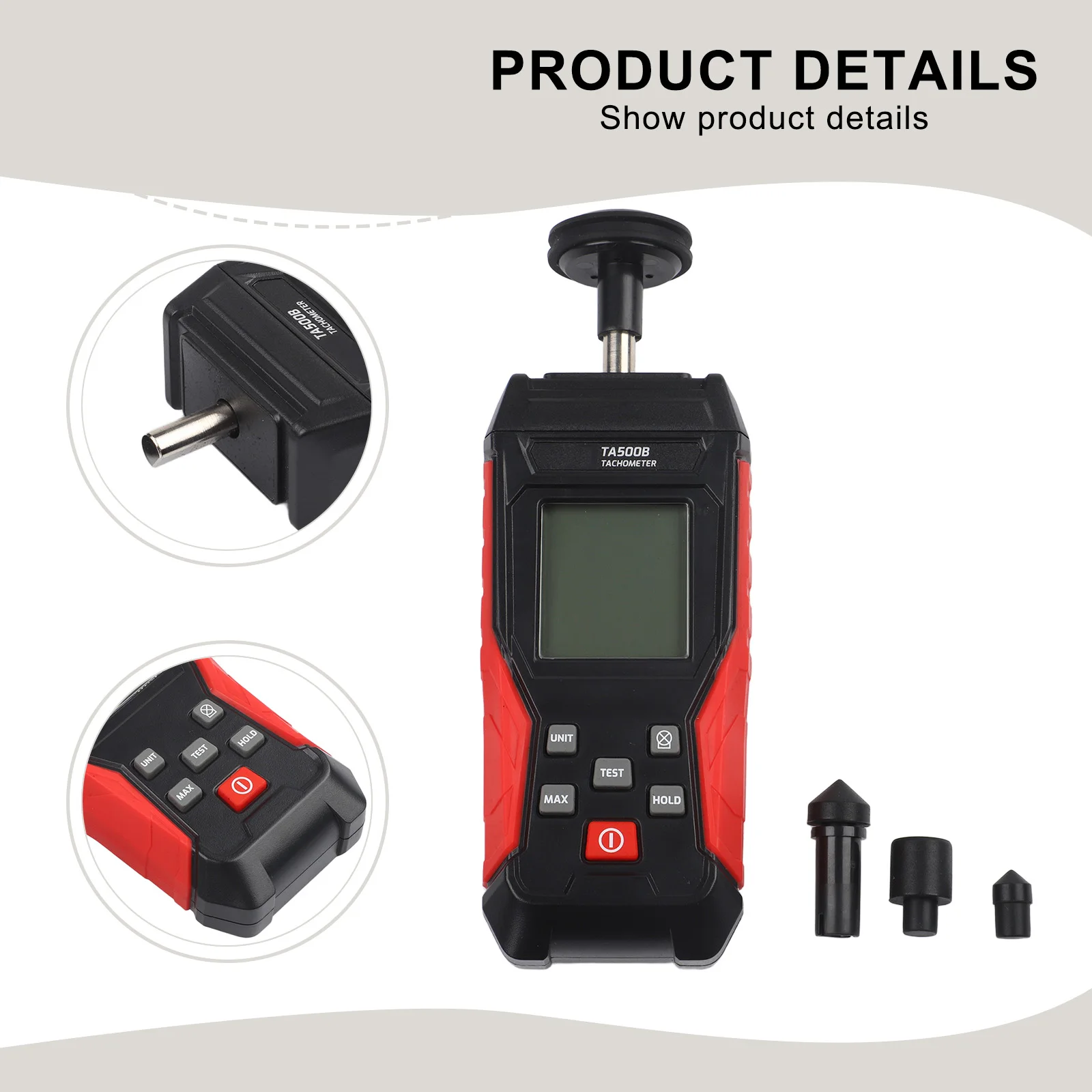 TA500B Digital Tachometer 3-19999RPM High Accuracy For Contact RPM Meter Linear Gauge For Motor Fan Industrial Testing