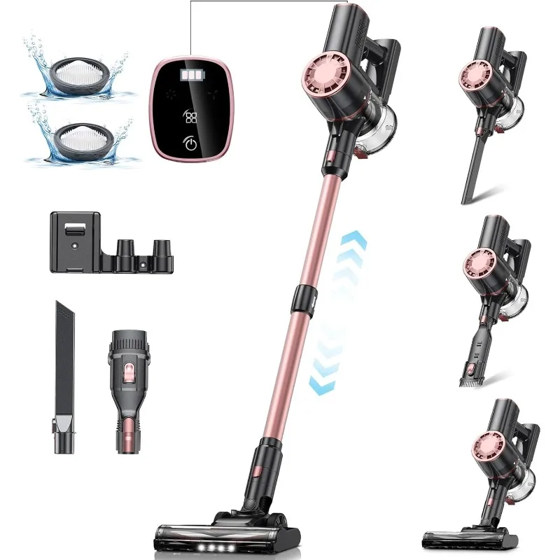 V8PRO Cordless Vacuum Cleaner for Home - 25Kpa Stick Vacuum with Self Standing Design, Max 35Min Runtime(Champagne)