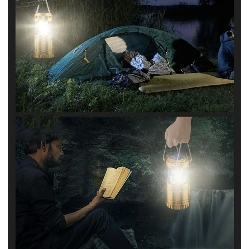 Solar Multifunktionale Handheld Camping Lampe Zelt Lampe LED Tragbare Taschenlampe Tragbare Wasserdichte Notfall Angetrieben Arbeit Licht