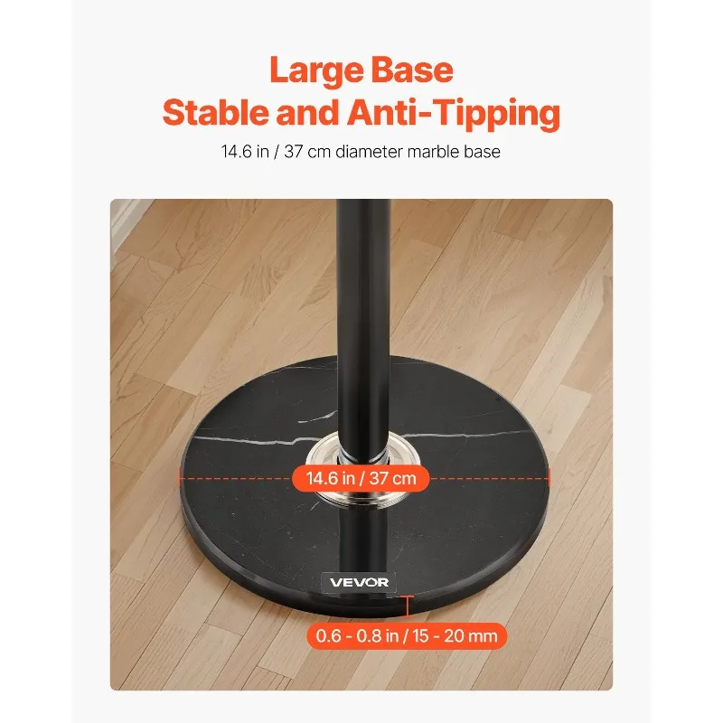 حامل شجرة معاطف قائم بذاته مع قاعدة رخامية ثابتة و6 خطافات