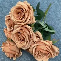 Artificial Flowers Simulation 9 Head Rose Bouquet Wedding Wedding Decoration Artificial Flowers Photography Arrangement Props 6