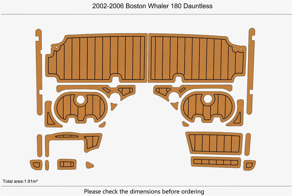 Eva foam Fuax teak seadek marine floor For 2002-2006 Boston Whaler 180 Dauntless Swim platform 1/4