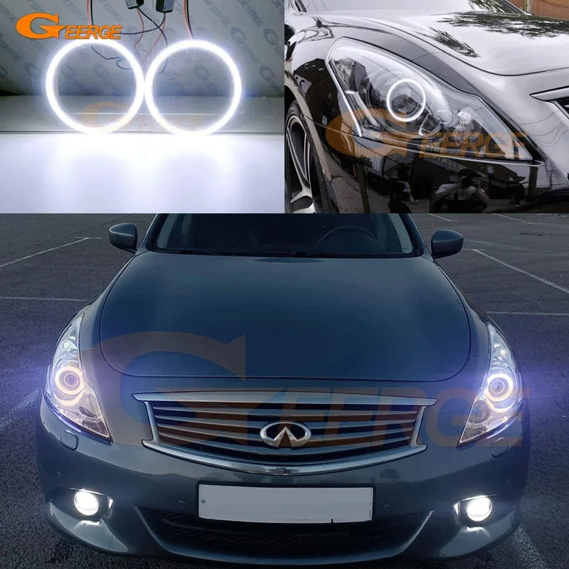 لإنفينيتي G25 G35 G37 Q40 نيسان سكاي لاين 250GT 350GT 370GT V36 DRL ممتاز الترا برايت COB Led عيون الملاك عدة خواتم هالة