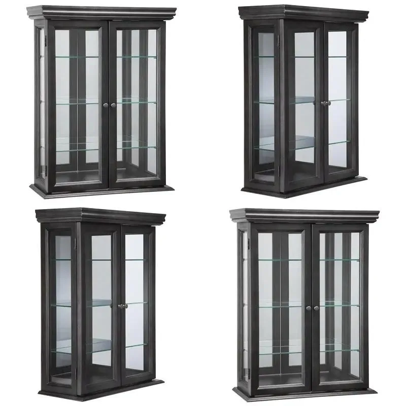 Custom Wooden Display Case with Clear Glass Wall Mounted Hardwood Showcase for Antiques Collectibles Home Decor Storage Box