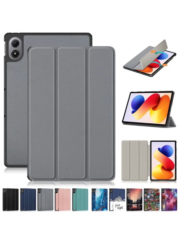 Etui na Xiaomi Poco Pad M1 12.1 cala, składane na trzy części, magnetyczne, ze skóry PU, z funkcją podstawki, twarde, inteligentne etui na Redmi Pad 2 Pro, model 2025 — zdjęcie produktu 7